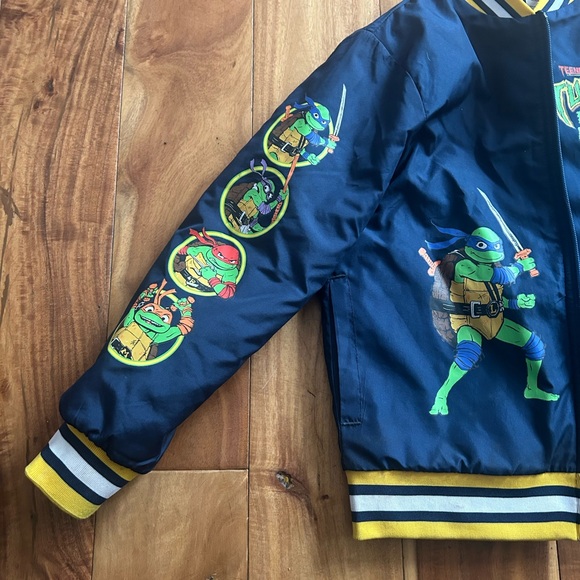 Navy Quilted Bomber Jacket with Yellow Trim - Picture 2 of 6